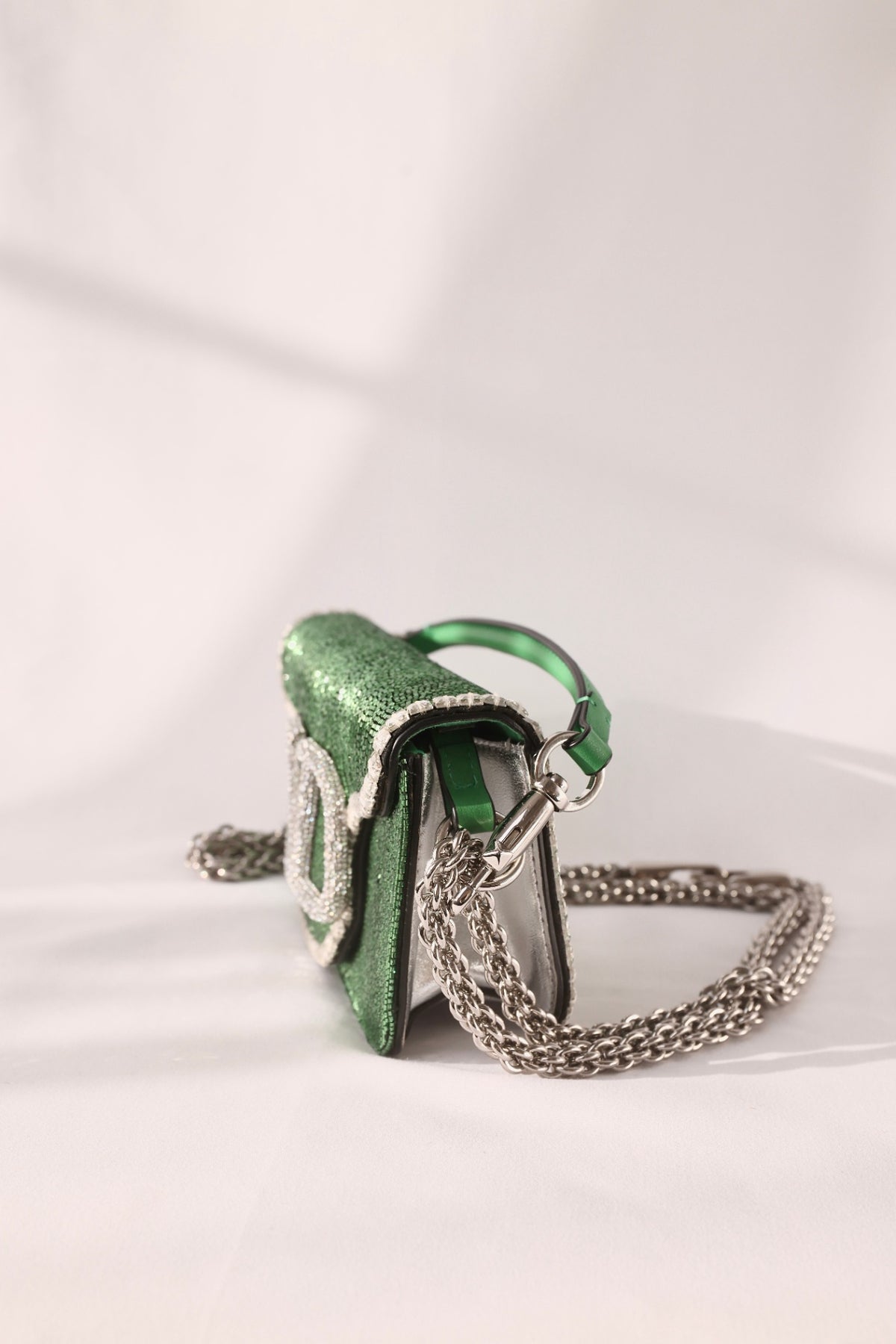 Valentino Garavani Crystal VLOGO Bag - Green