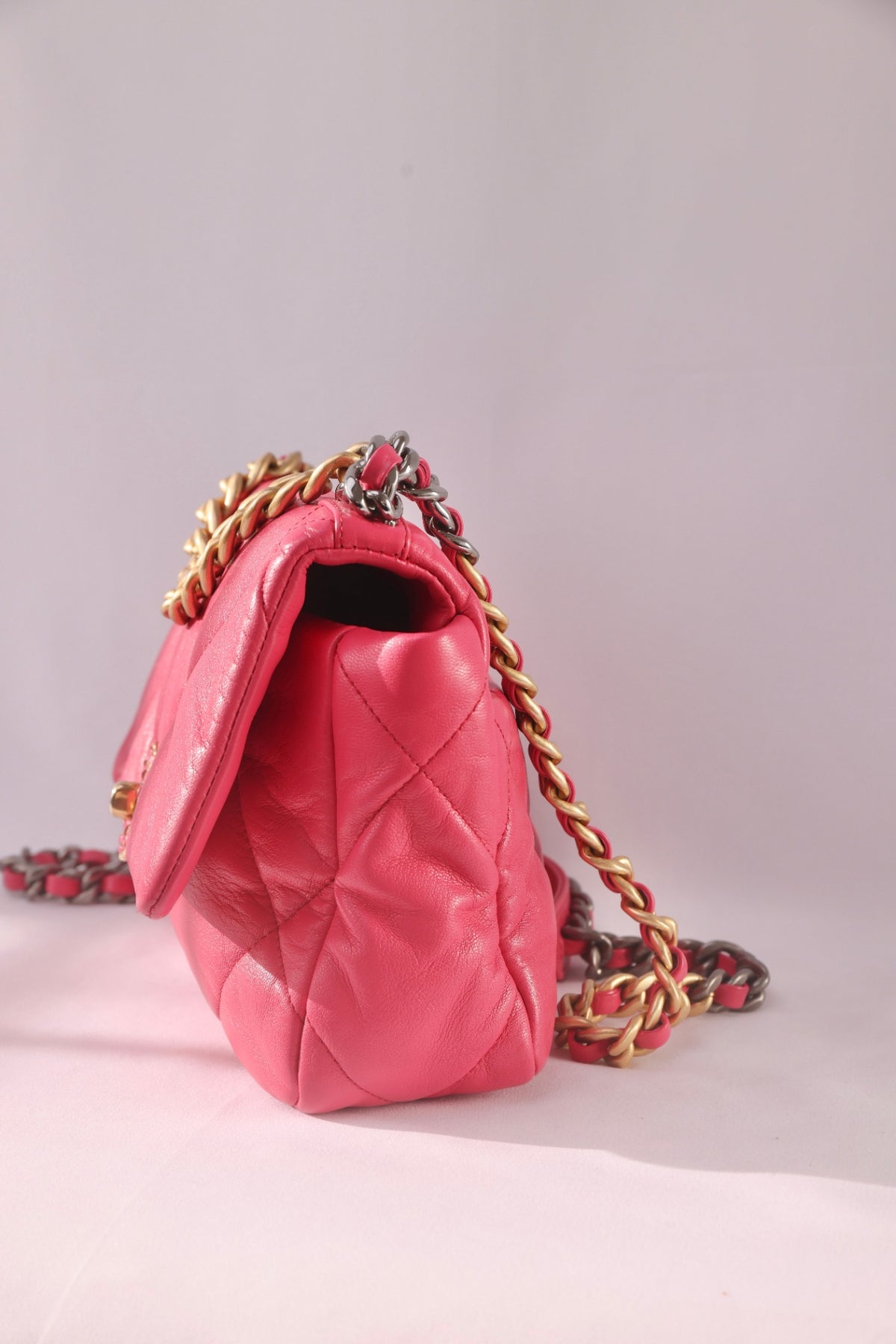 Chanel 19 Bag Leather Handbag - Pink with Gold HW