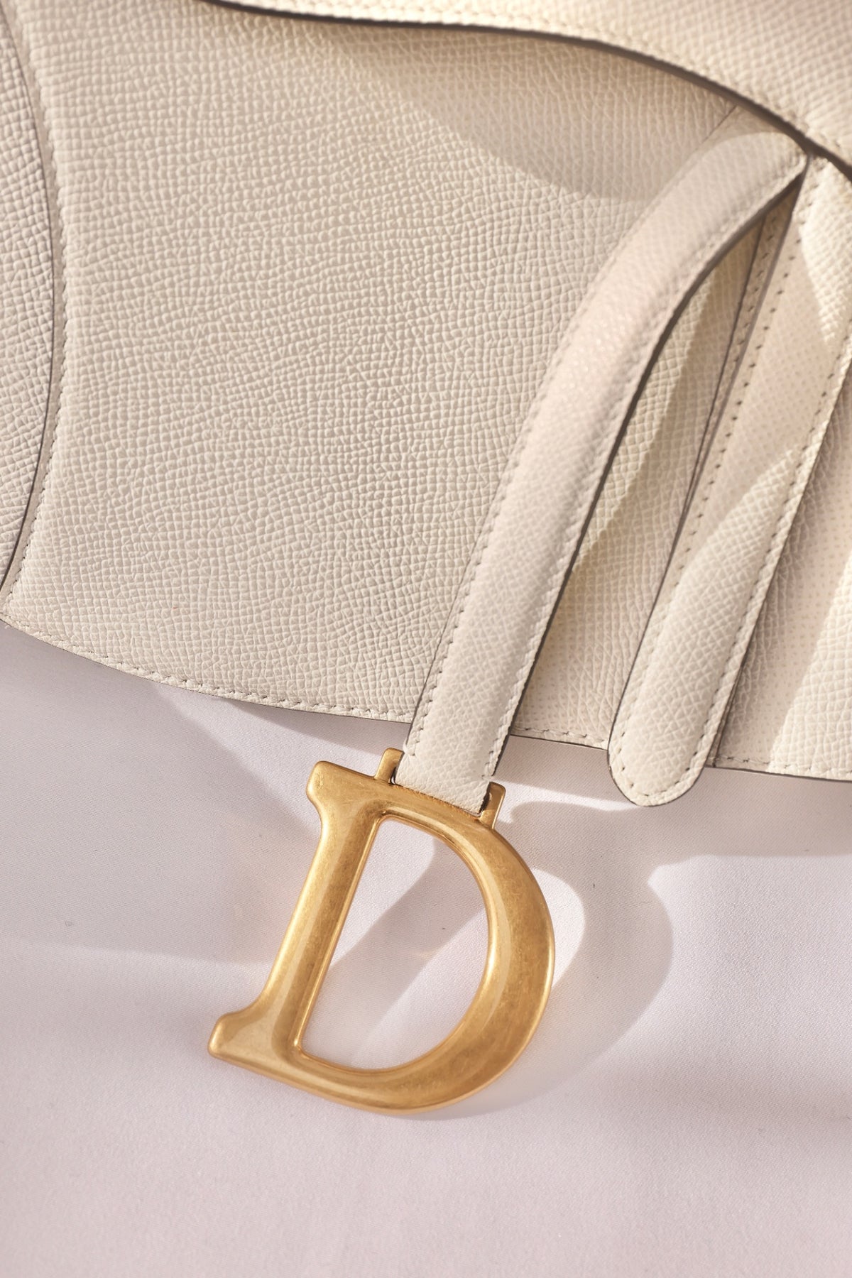 Christian Dior Saddle Bag - White with extra canvas strap