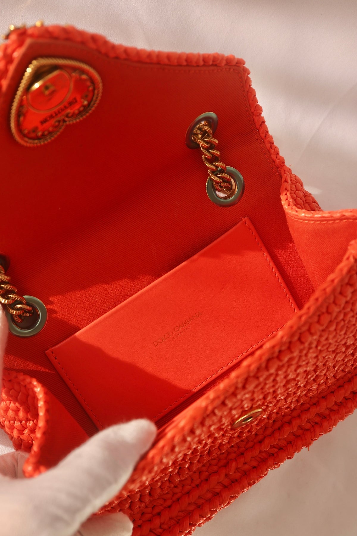 Dolce & Gabbana Devotion Bag - Coral Raffia