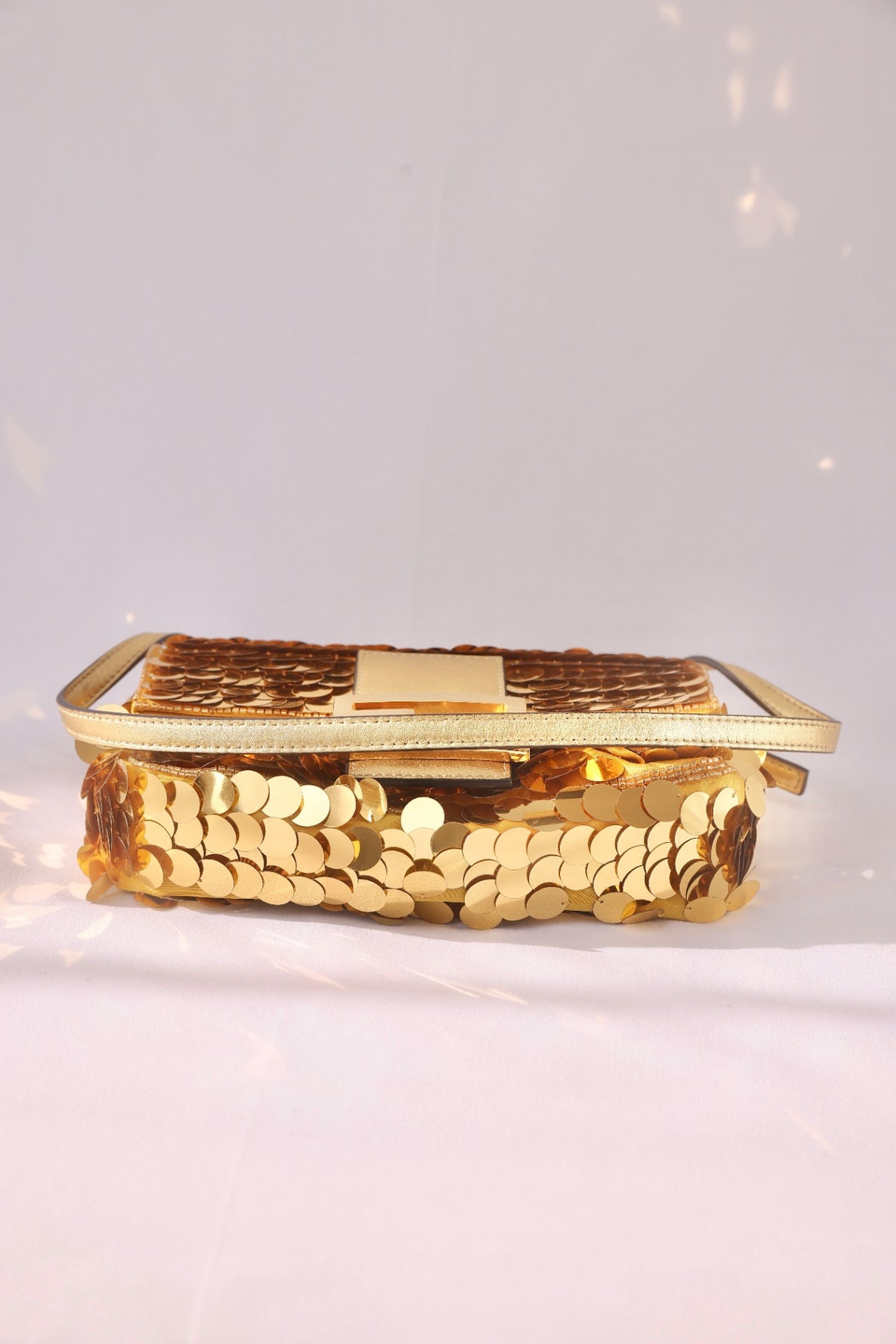 Rare Find - Fendi Baguette Handbag Sequin Gold 1997 Re-Edition