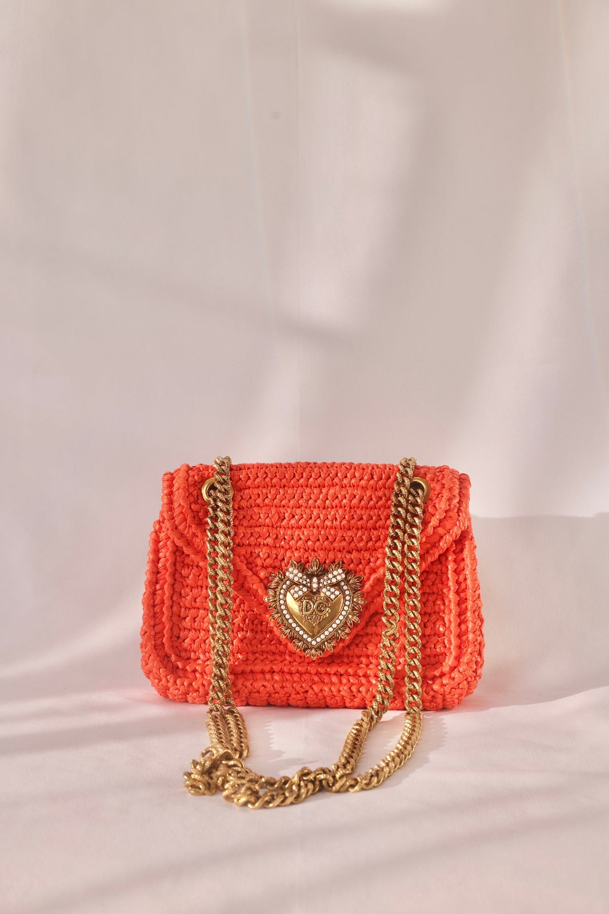 Dolce & Gabbana Devotion Bag - Coral Raffia