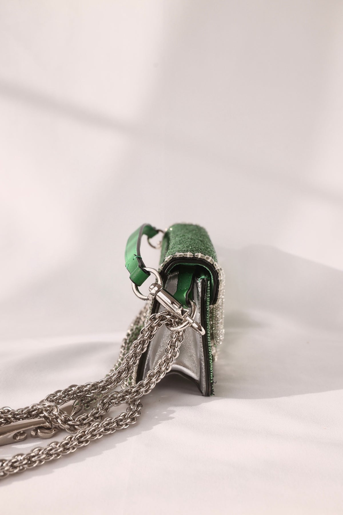 Valentino Garavani Crystal VLOGO Bag - Green