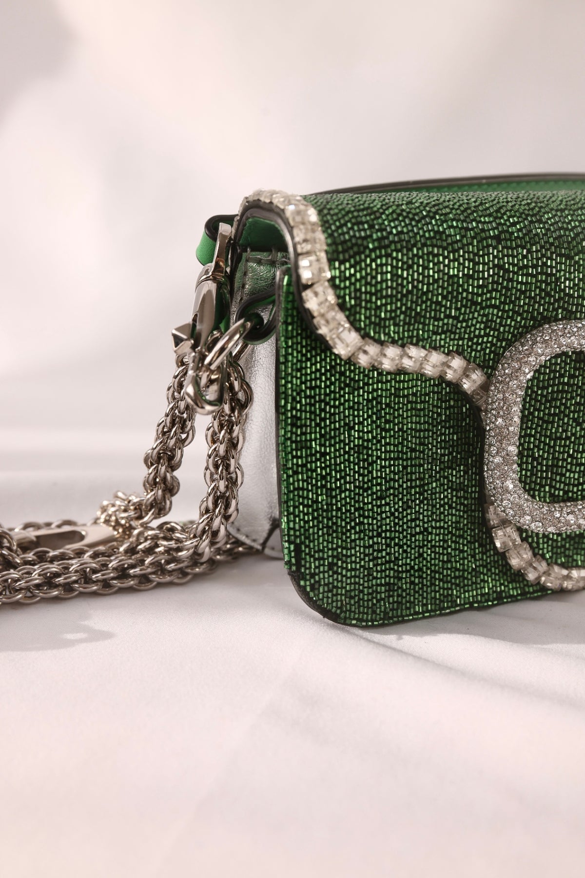 Valentino Garavani Crystal VLOGO Bag - Green