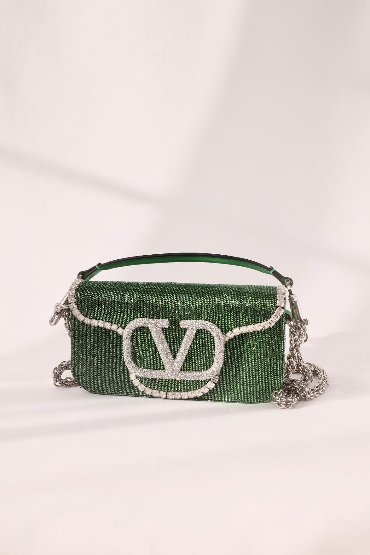 Valentino Garavani Crystal VLOGO Bag - Green