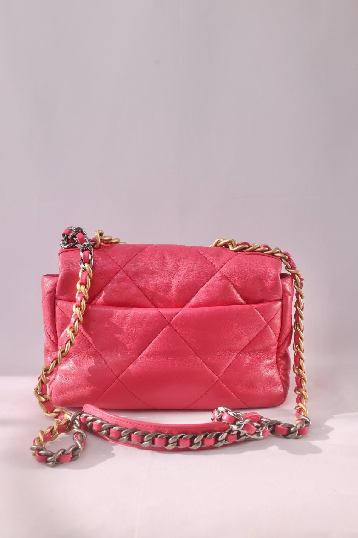 Chanel 19 Bag Leather Handbag - Pink with Gold HW