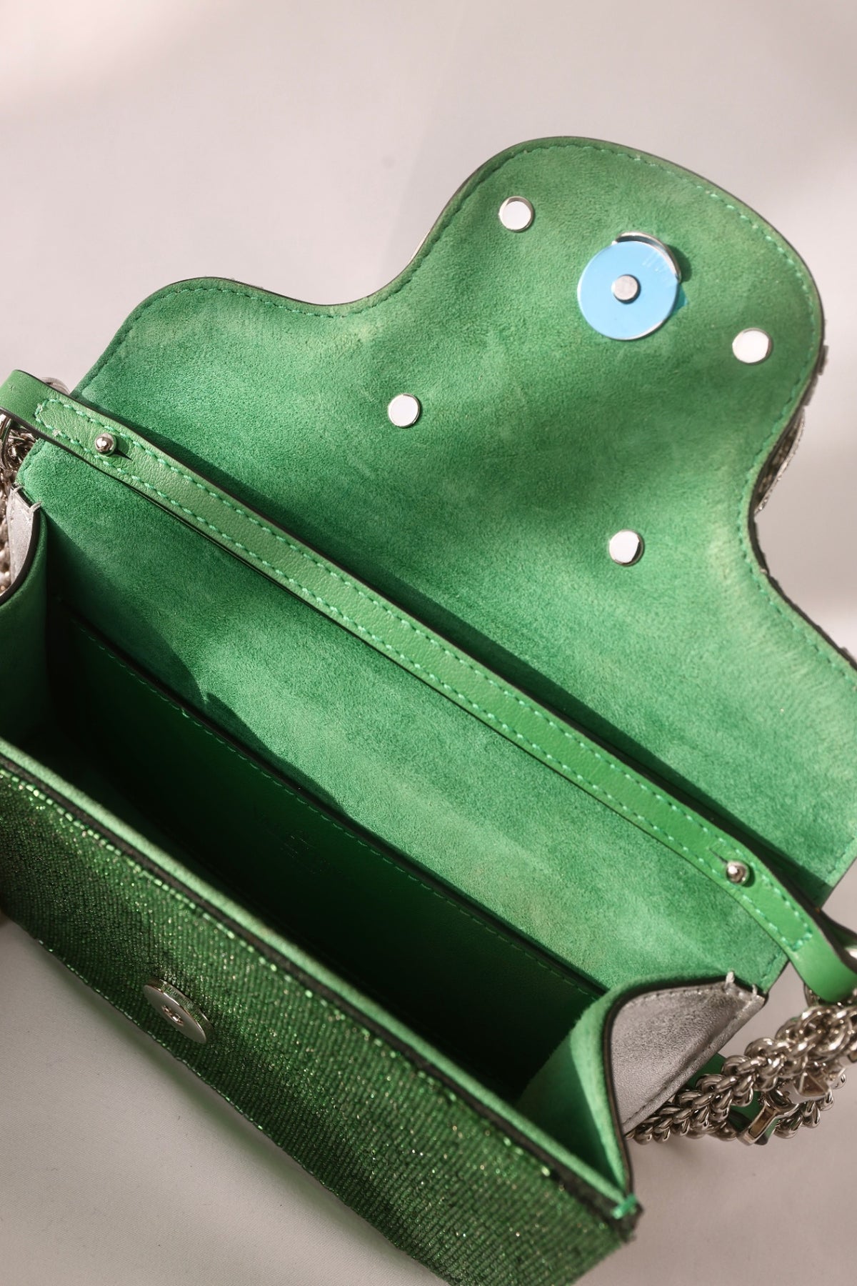 Valentino Garavani Crystal VLOGO Bag - Green