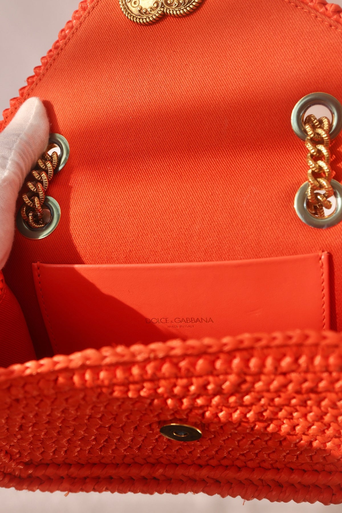 Dolce & Gabbana Devotion Bag - Coral Raffia
