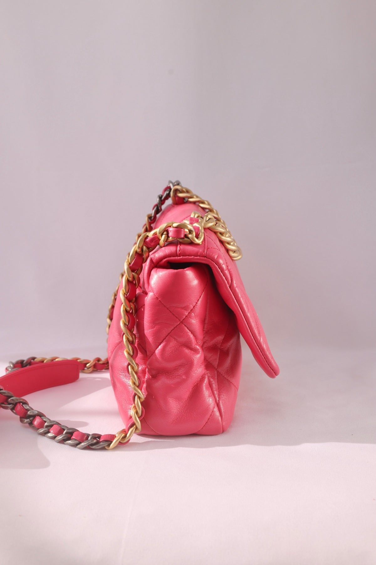 Chanel 19 Bag Leather Handbag - Pink with Gold HW