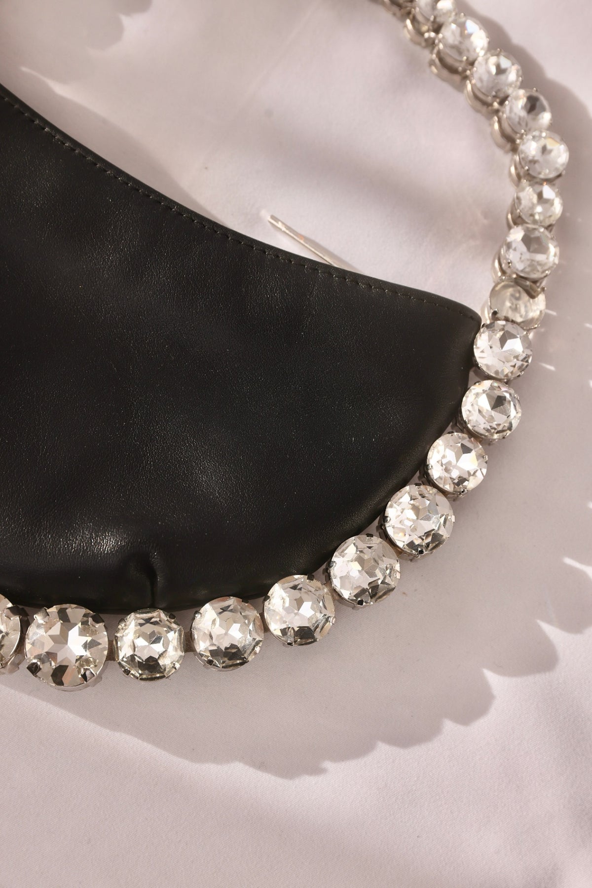 L'Alingi Crystal-Trimmed Half-Moon Clutch