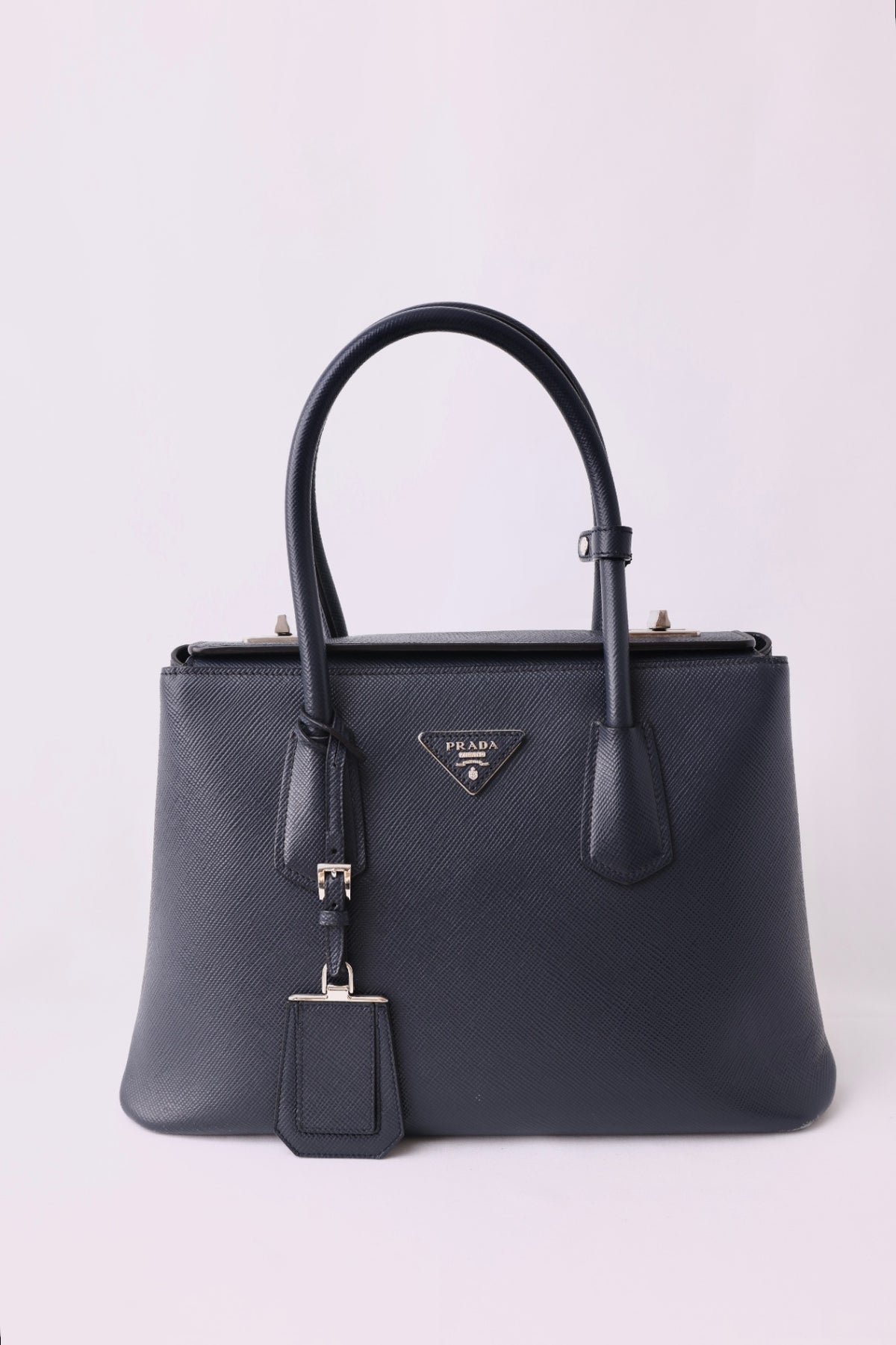 Prada Saffiano Handbag Large Black/Dark Grey