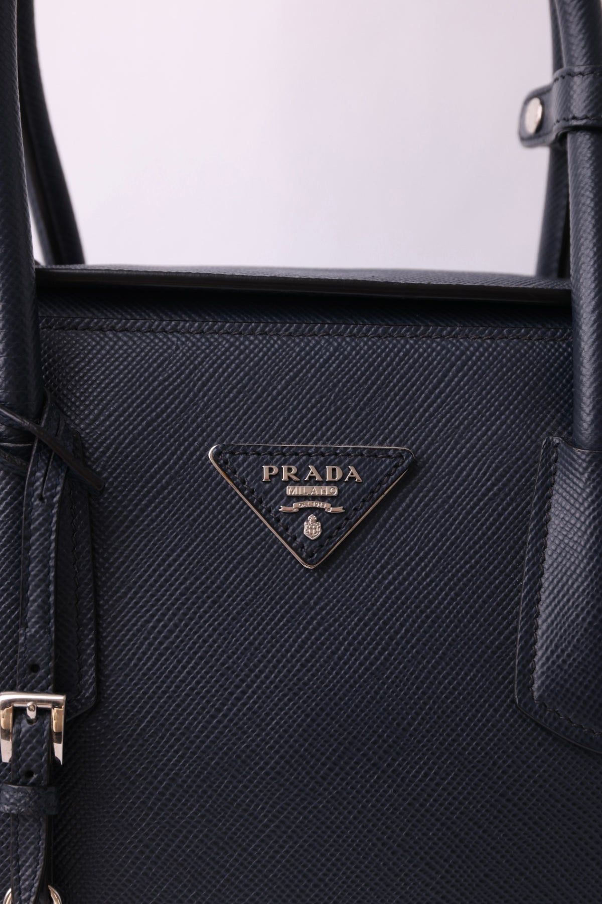 Prada Saffiano Handbag Large Black/Dark Grey