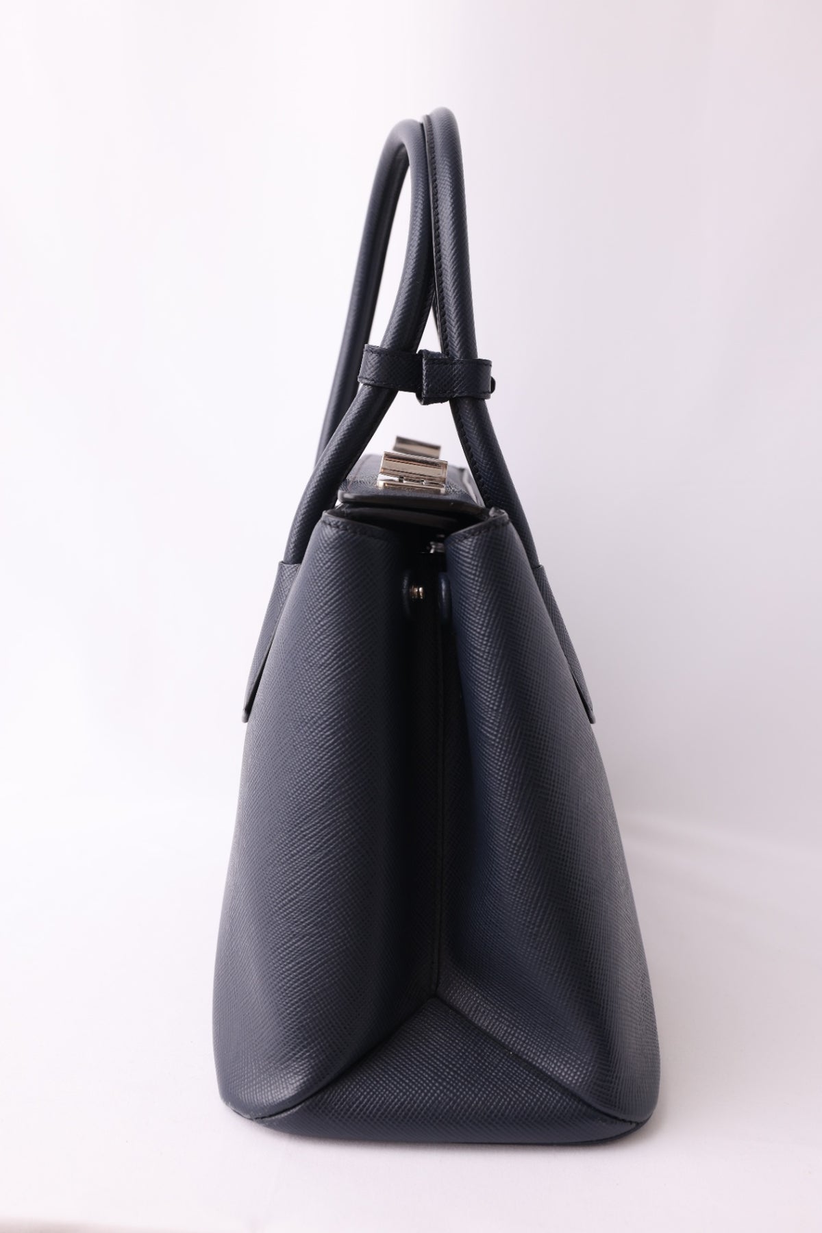 Prada Saffiano Handbag Large Black/Dark Grey