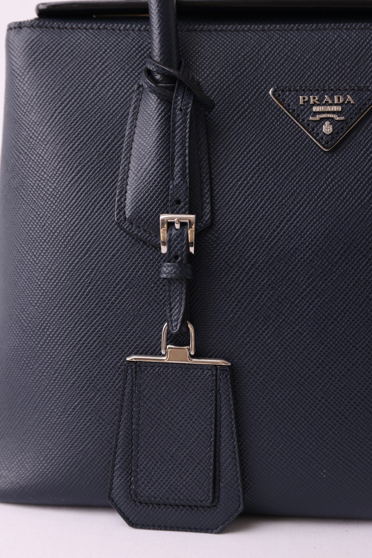 Prada Saffiano Handbag Large Black/Dark Grey