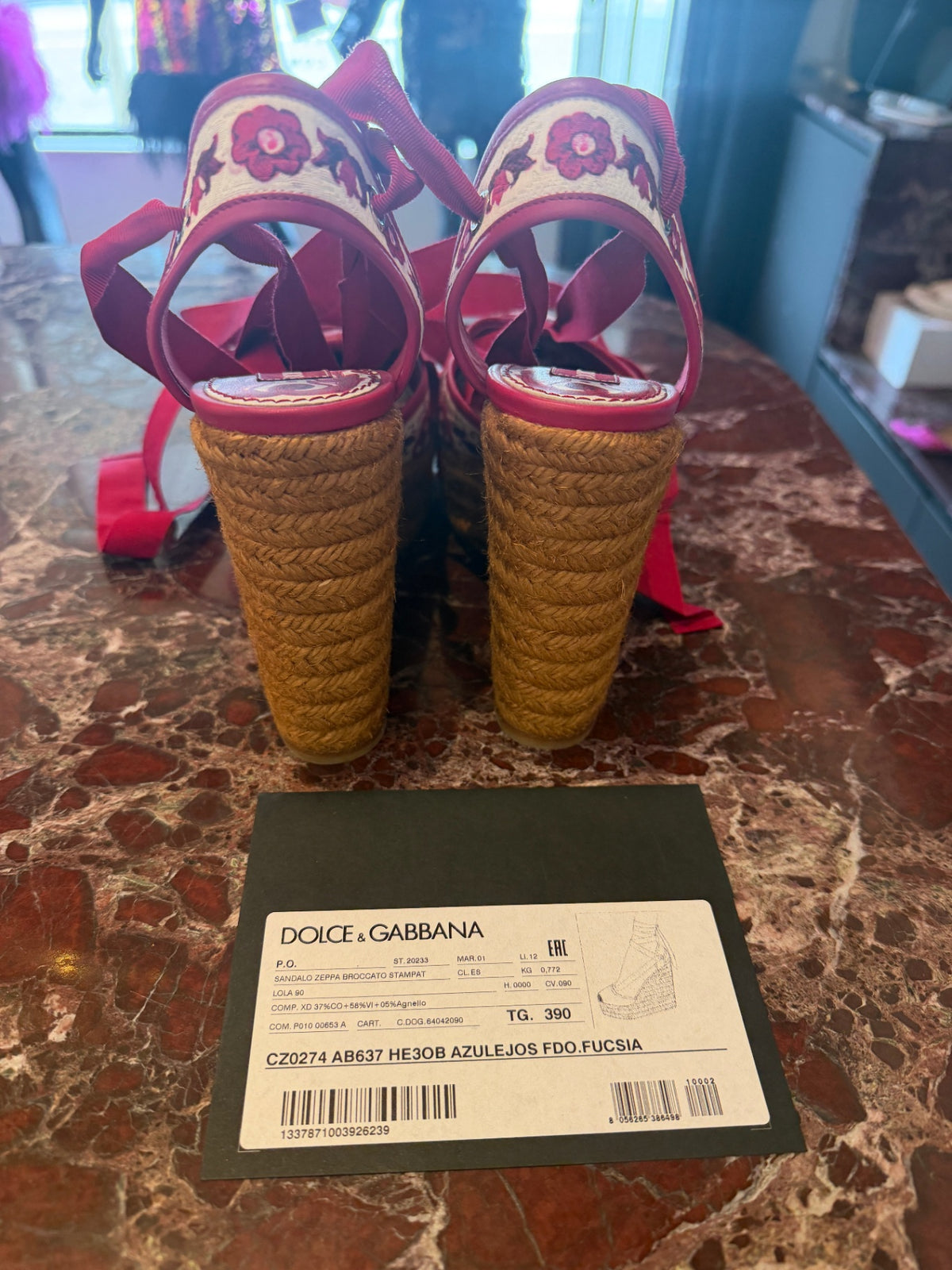 Dolce & Gabbana Shoes 39 Fucsia Majolica Print