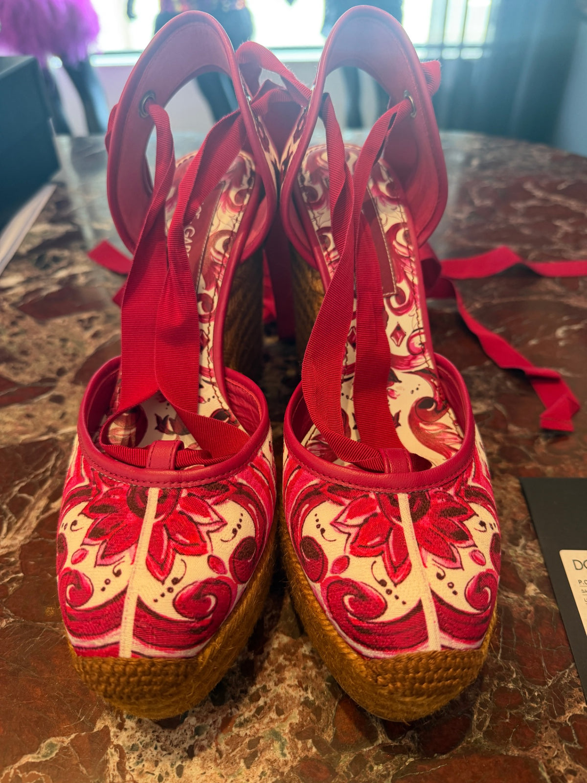 Dolce & Gabbana Shoes 39 Fucsia Majolica Print