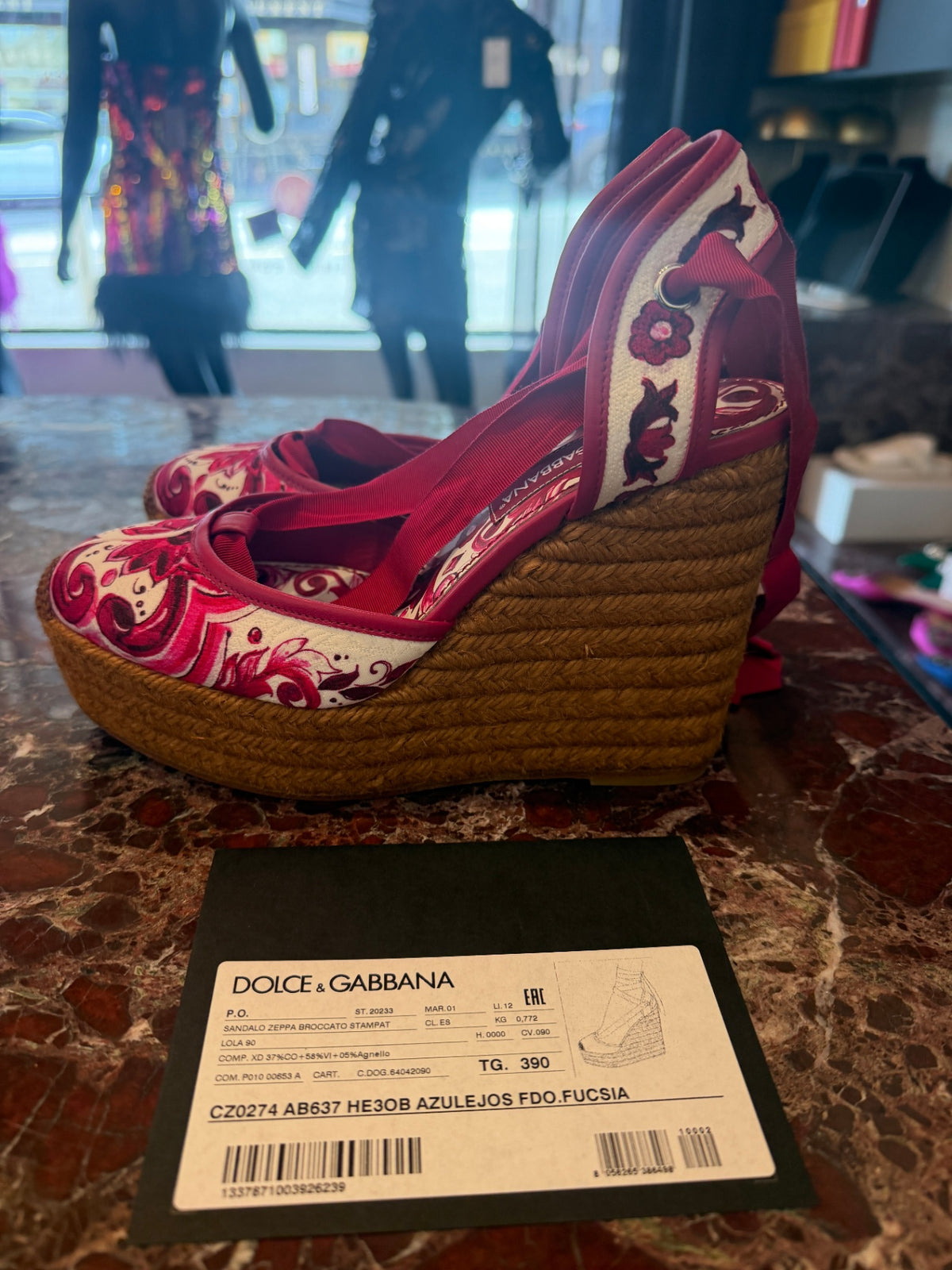 Dolce & Gabbana Shoes 39 Fucsia Majolica Print