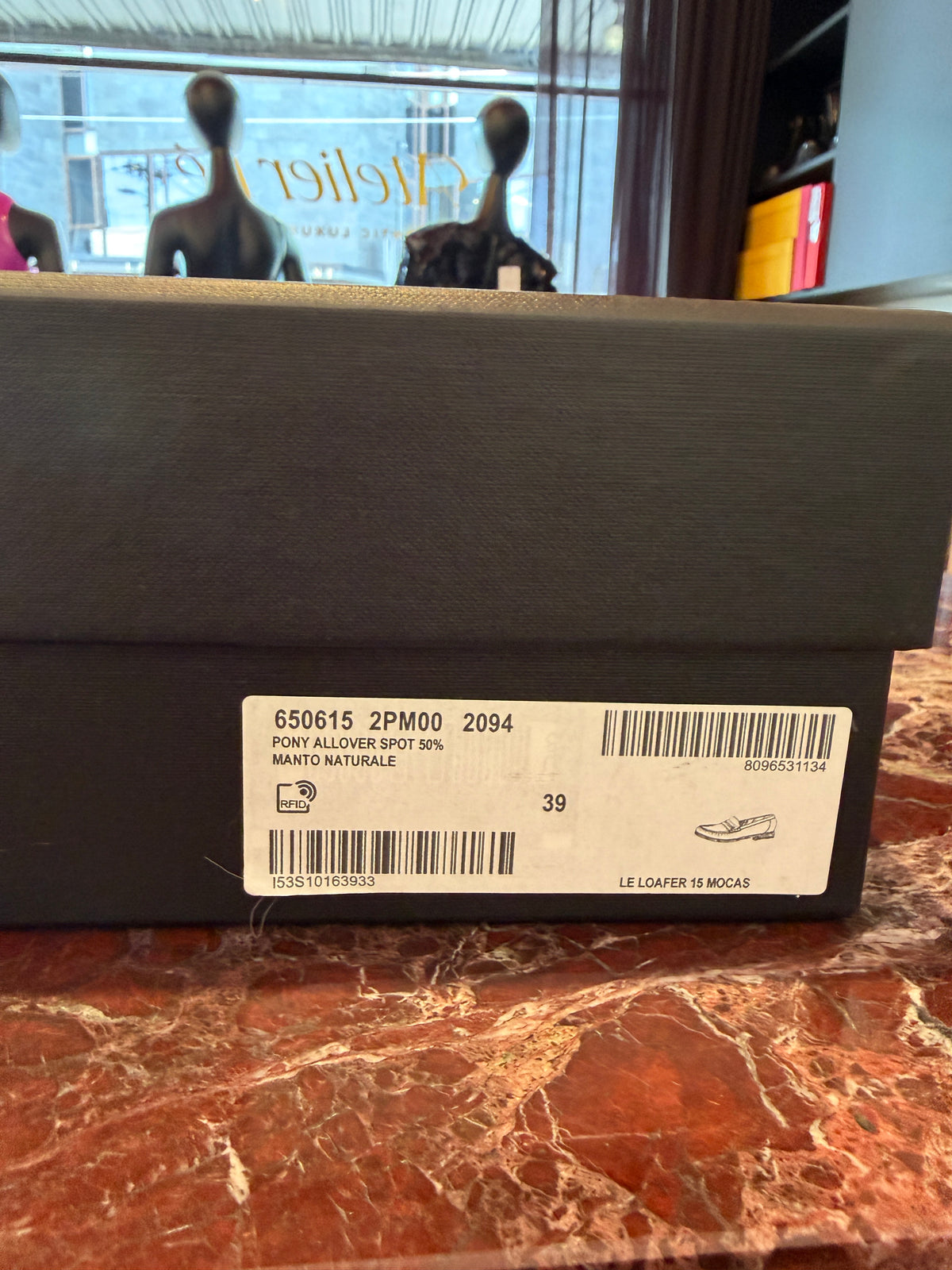 Saint Laurent Leopard Print Calf Hair Penny Loafers in 39